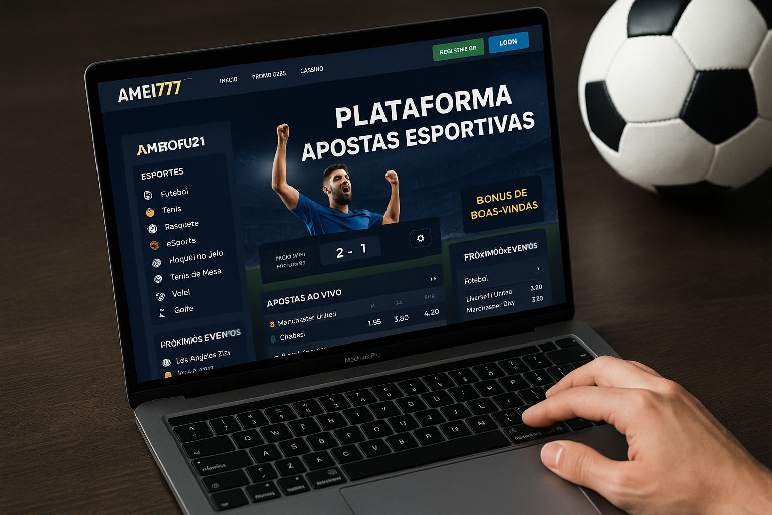 Apostas esportivas no cassino online AMEI777