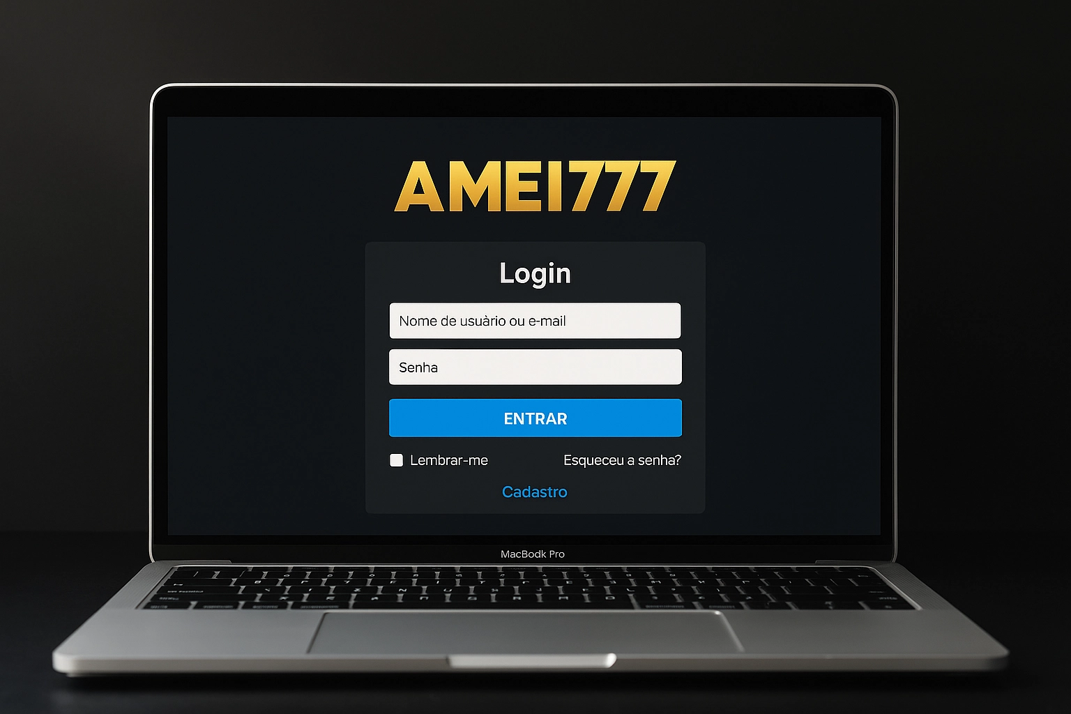 Criar uma nova Conta no plataforma AMEI777